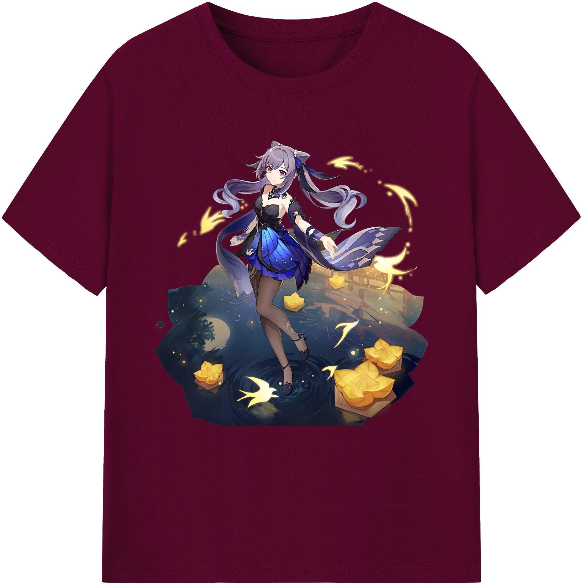 げんし神 刻晴 こくせい genshin Kokusei レディースカジュアルプリントTシャツ（綿100％）